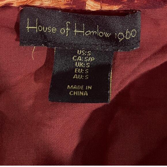 House Of Harlow 1960 x Revolve Cotton Mini Dress Boho Long Sleeve - Picture 5 of 6